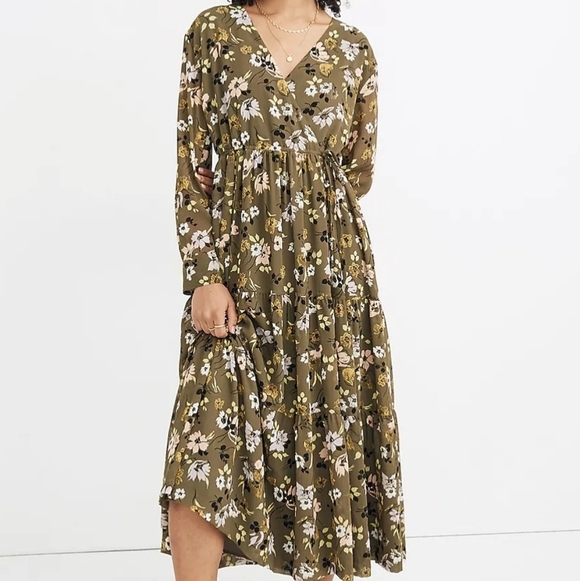 Madewell Cinched Waist Midi Dress Wildblooms Womens - Picture 8 of 8